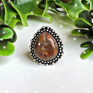 .925 Turkish Stick Agate Ring🍂